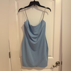 New Blue Windsor Dress with Rhinestone Straps and has tags